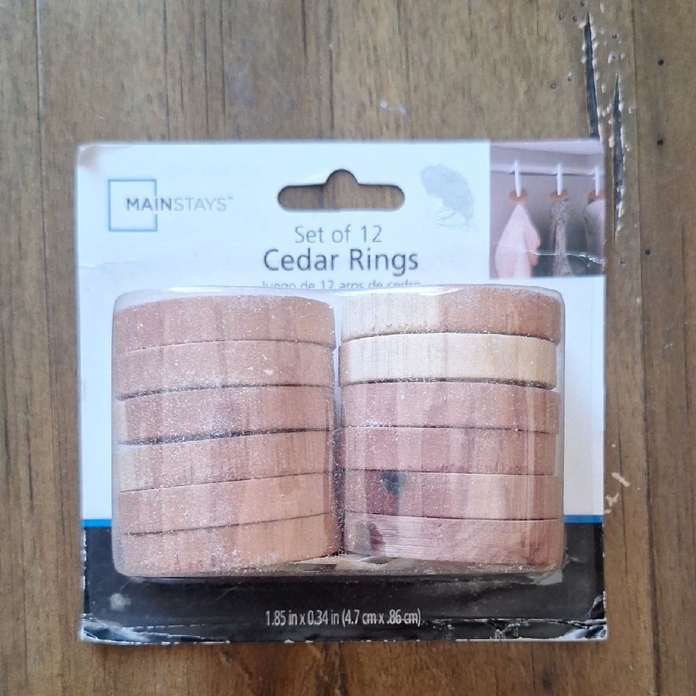 🎁Mainstays Cedar Rings Set Of 12 - Natural Wood